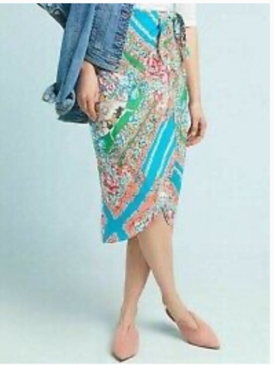 Anthropologie Maeve Bette Wrap Skirt Size 14 - Picture 2 of 10